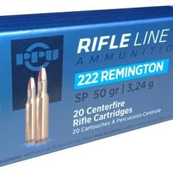 Cartouches Partizan PPU calibre 222 rem 50 gr