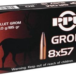 Cartouches Partizan PPU Grom calibre 8X57IS 185 gr 12 g