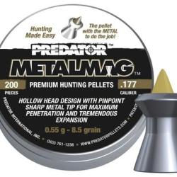 Plomb Pr&eacute;dator M&eacute;talmag calibre 4.5 mm 055g boite de 200
