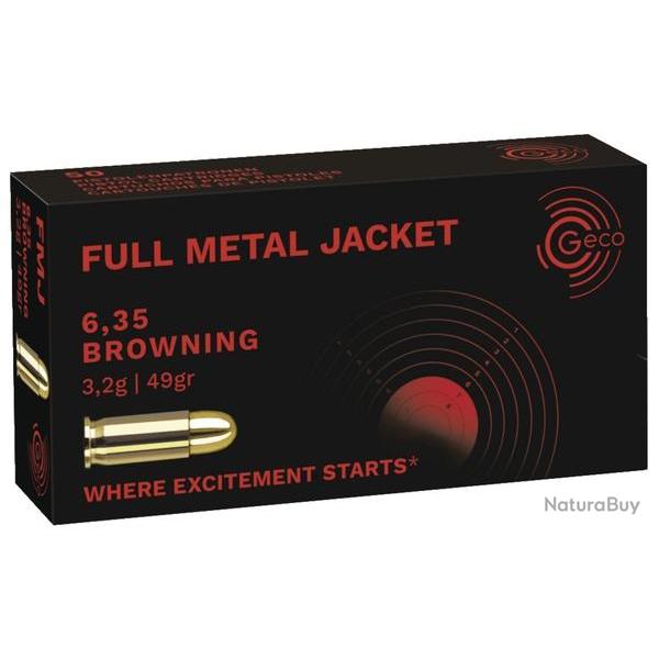 Cartouches Geco 6,35 Browning FMJ 49grs 3,2g