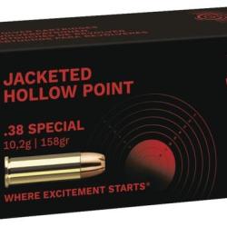Cartouches Geco calibre 38 Sp&eacute;cial JHP 158gr 10.2g