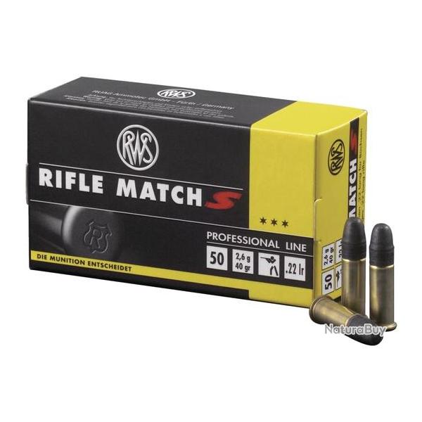 Cartouches RWS Rifle Match S 22Lr 40 gr 2.59 g