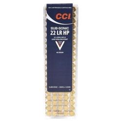 Cartouches CCI Subsonic HP calibre 22LR 40 gr 2.59 g boite de 100