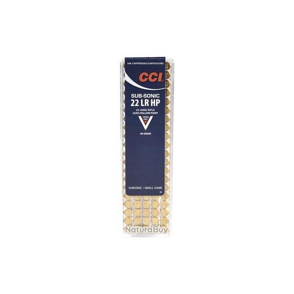 Cartouches CCI Subsonic HP calibre 22LR 40 gr 2.59 g boite de 100