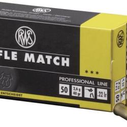 Cartouches RWS Rifle Match 22Lr 40grs