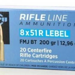 Cartouches Partizan PPU calibre 8X51R Lebel fmj 200grs 12,96g