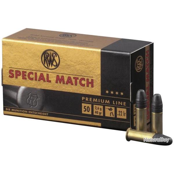 Cartouches RWS Special Match calibre 22lr 40grs 2,59g