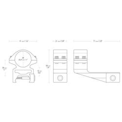 Montage d&eacute;port&eacute; Hawke pour weaver  diam 25.4mm 50mm