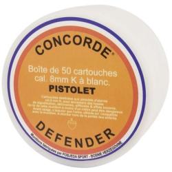 Cartouches 8mm &agrave; blanc Concorde boite de 50