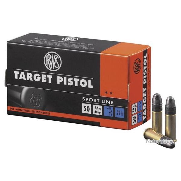 Cartouches RWS Sport line target pistol cal 22lr 40gr 2.59g