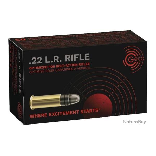 Cartouches Geco Rifle calibre 22 lr 40gr 2.6 g