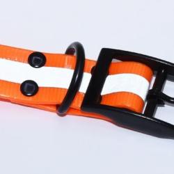 Collier pour chien en polyur&eacute;thane orange r&eacute;fl&eacute;chissant 65cm X 25mm