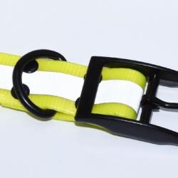 Collier pour chien en polyur&eacute;thane jaune r&eacute;fl&eacute;chissant 65cm X 25mm