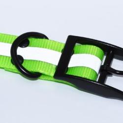 Collier pour chien en polyur&eacute;thane vert r&eacute;fl&eacute;chissant 65cm X 25mm