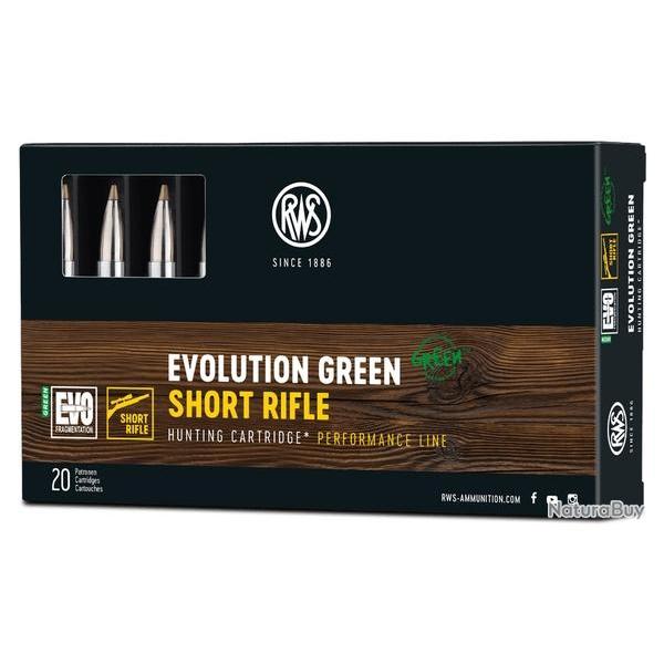Cartouches RWS Evo Green Short Rifle calibre 308 139grs 9g