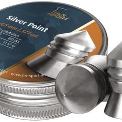 Plomb &agrave; jupe H&N Silver Point calibre 4.5mm pointue 0,75g boite de 400