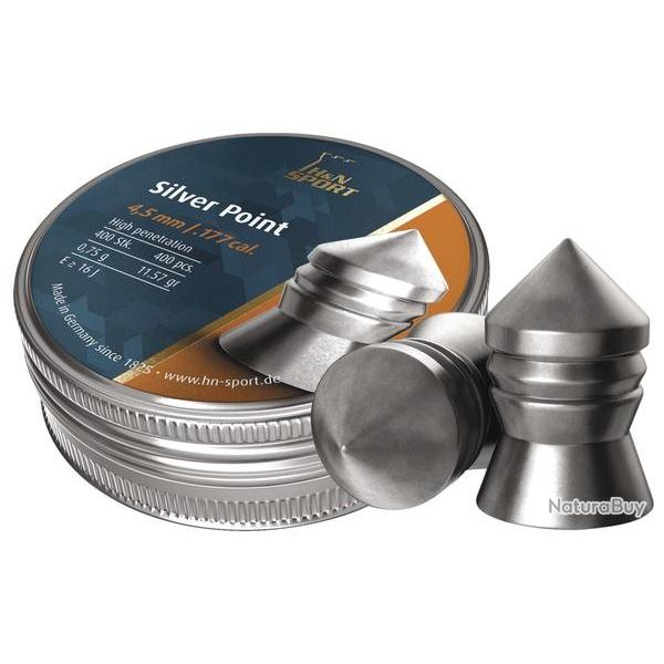 Plomb � jupe H&amp;N Silver Point calibre 4.5mm pointue 0,75g boite de 400