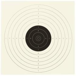 Paquet de 100 cibles ISSF pour pistolet 10M 17x17