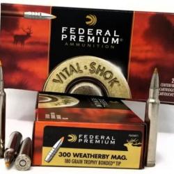 Cartouches FEDERAL cal 300 weatherby 180gr 11.66g
