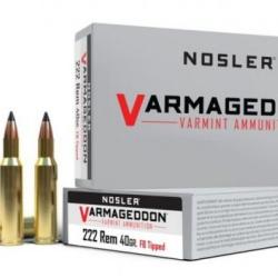 Cartouches NOSLER ARMAGEDDON cal 222 rem 40 gr
