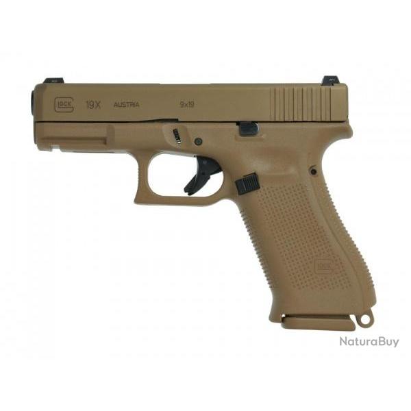 Pistolet Glock 19X cal 9x19 couleur coyote