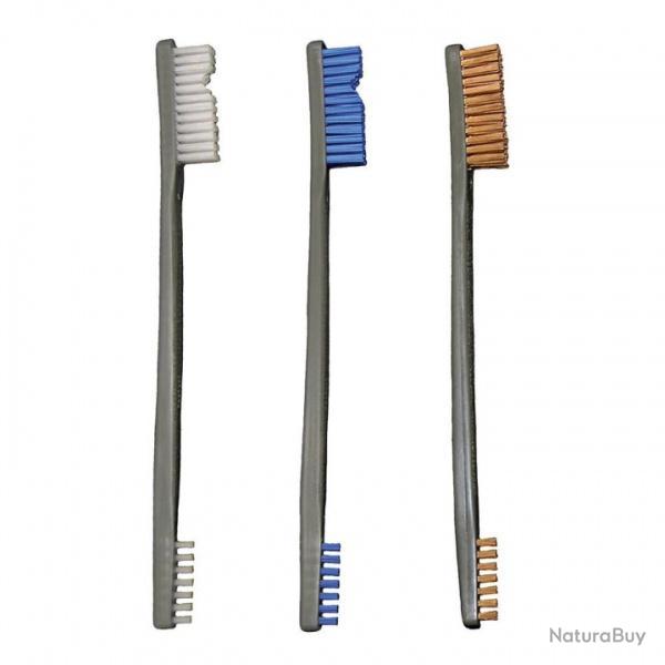 L�t de 3 brosses OTIS nylon/bleu/bronze