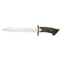 Dague de chasse Joker Cerf lame 25 mm manche bois de cerf
