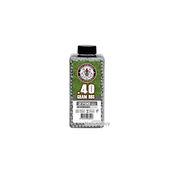 Billes Bio G&amp;G armement  0.40 g Bouteille de x2700 couleur grise