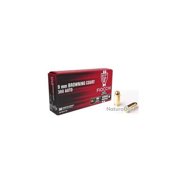 Cartouches Fiocchi 9 mm  Browning Short 115gr