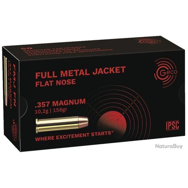 cartouches Geco cal 357 mag fmj flat nose 158 gr 10.2 g