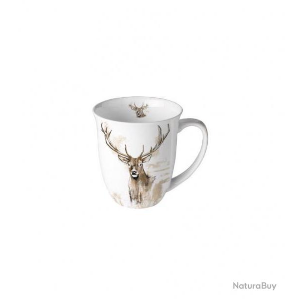 Mug � caf� porcelaine Cerf