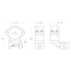Montage d&eacute;port&eacute; Hawke diam 30 mm pour rail weaver
