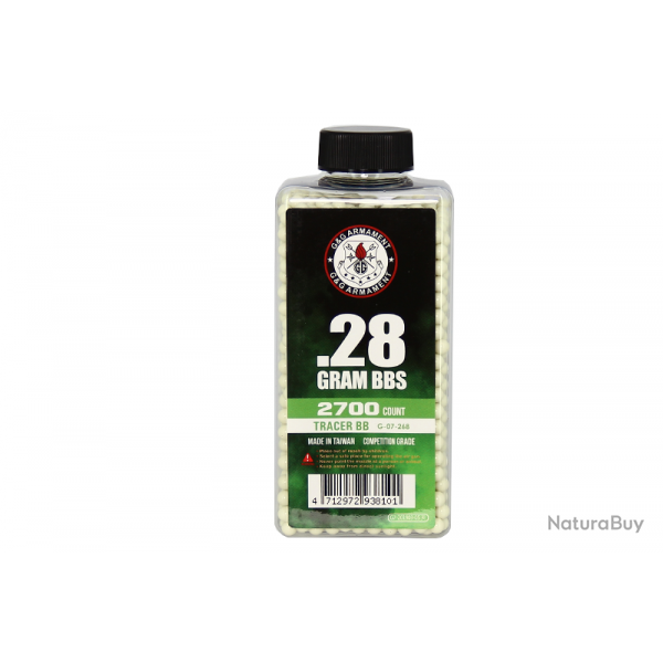 Bouteille de 2700 billes tracantes G&amp;G en 0.28g