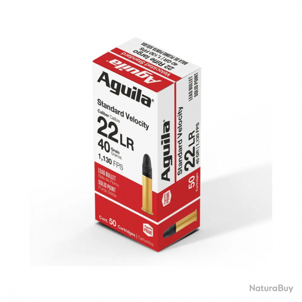 Cartouches Aguila calibre 22lr standar velocity 40grs 2,59g