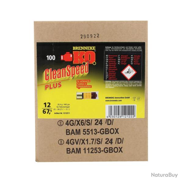 Balles Brenneke Clean Speed Plus 12/67,5 - 28,4g x100