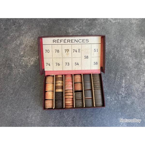 Belle boite publicitaires d'�chantillons de bourres brevet�es Manufacture G�n�rale de Munitions