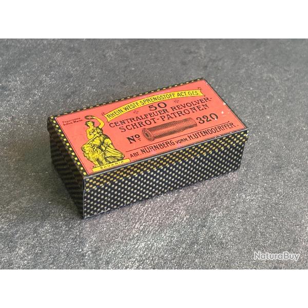 Tr�s belle boite originale de cartouches 320 Bull Dog en t�le s�r�graphi�e - VIDE