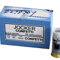 BOITE DE 10 CARTOUCHES A CONFETTI JOCKER CAL.12/67