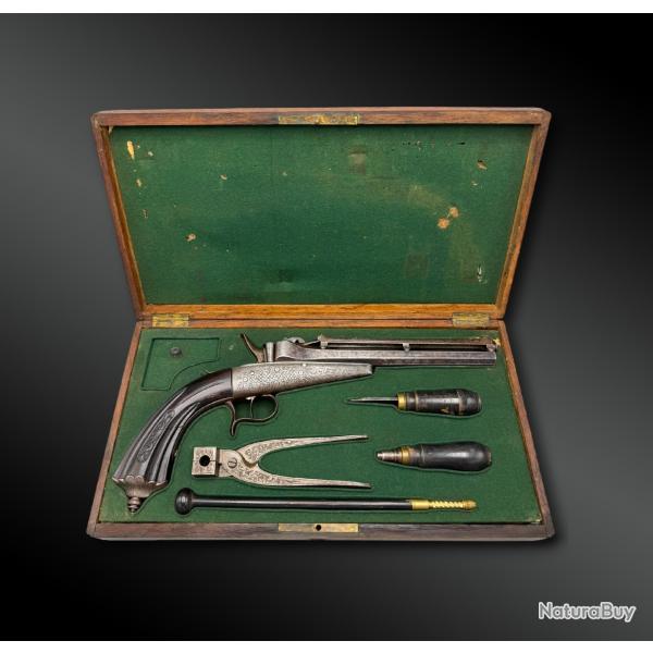 COFFRET de PISTOLET � syst�me Colette - Li�ge, Belgique - XIX�me si�cle