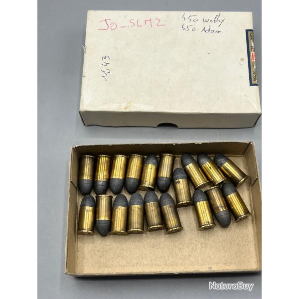 Lot de 19 munitions de collection .450 Webley - Munitions historiques rares