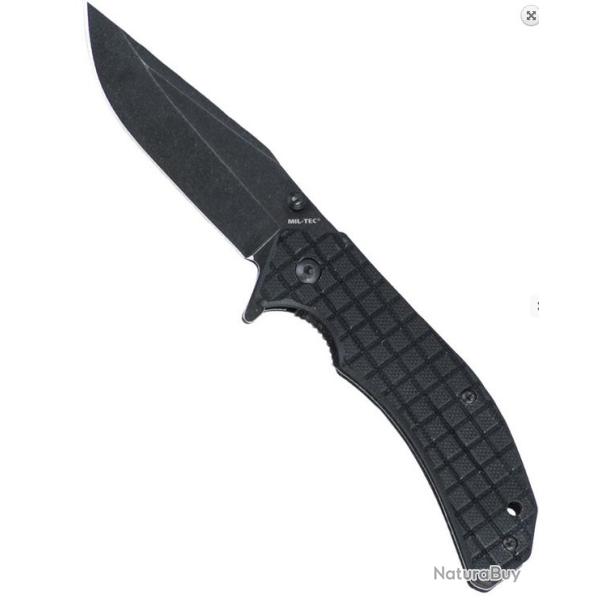 Couteau Mil-Tec Stone Washed noir MIL-TEC