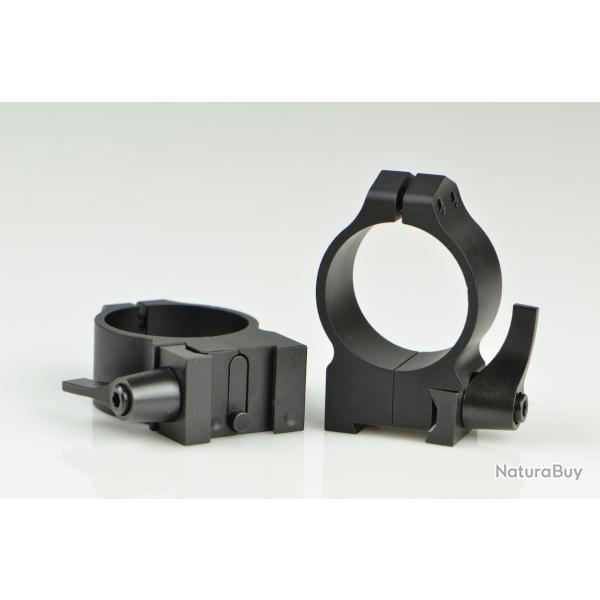 Colliers Warne � leviers 30mm - Tikka T3 Moyens