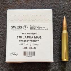 Munitions Swiss P Target cal. 338 LM - 250 grs HPBT Match x 10