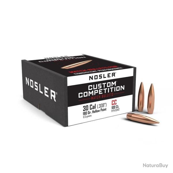 Balles Nosler Custom comp�tition .30" - 190 grs x 100