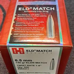 Balles Hornady ELD-Match .264" 140grs x 500