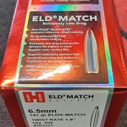 Balles Hornady ELD-Match .264" 147grs x 500