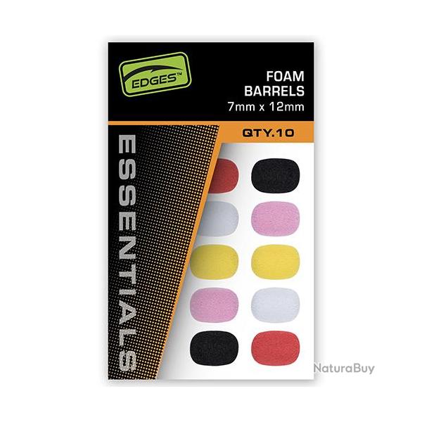 Mousse Fox Edges Barrels Mixed Colour 7mm x 12mm (par 10)