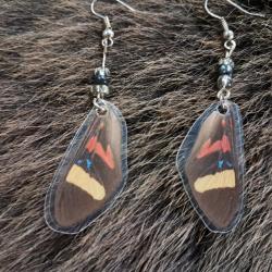 Paire de boucles d'oreilles de vraies ailes de papillon #4