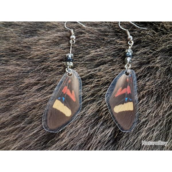 Paire de boucles d'oreilles de vraies ailes de papillon #4