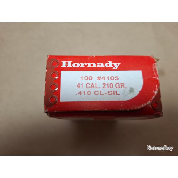 Ogives 41Rem Mag Hornady 210gr CL-sil ref 4105 par 100